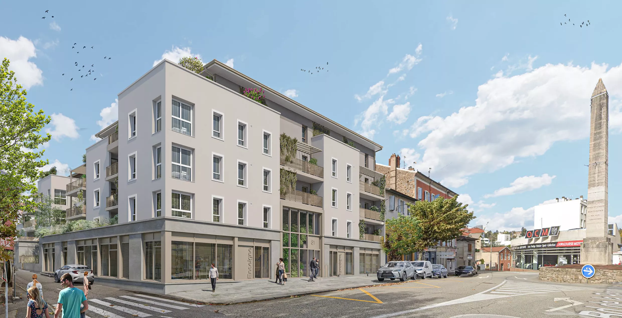 Bâtiment pour des logements et des locaux commerciaux